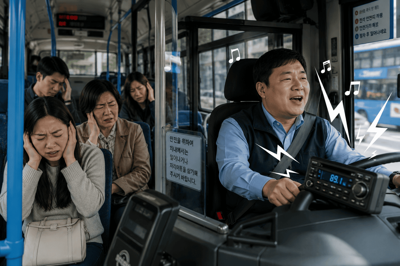 버스 운전기사 라디오 청취 관련 이미지